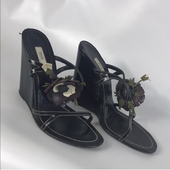 PRADA wedges size 10 flowers - Picture 6 of 7